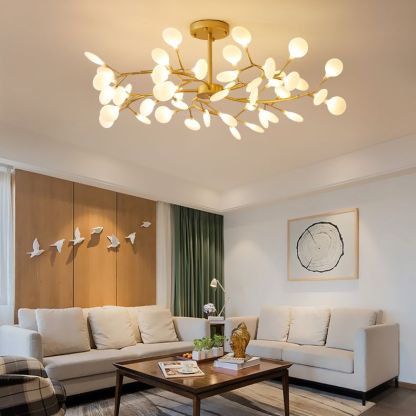 Olivia Design Bloem LED Hanglamp Zwart/Goud Metaal/Glas Slaap/Eet/Woonkamer