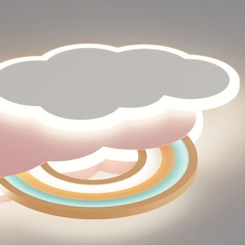 Minori Design Wolk/Regenboog LED Plafondlamp Metaal/Acryl Wit/Roze Slaap/Kinderkamer