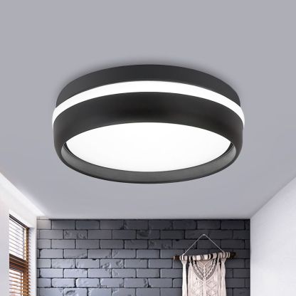 Quinn Moderne Design LED Plafondlamp Metaal Acryl Zwart Woonkamer