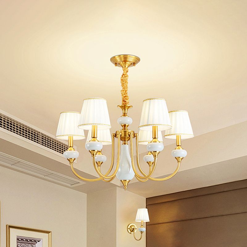 Alessio Retro Elegant Fabric Chandelier, Beige/Blue