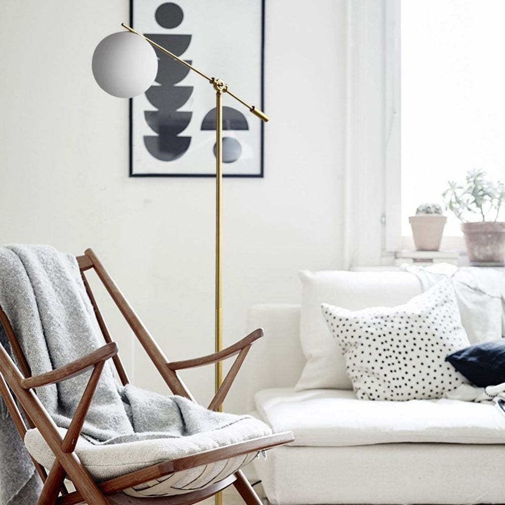 Valentina Moderne Bolvormige Vloerlamp Goud Metaal/Glas Slaapkamer