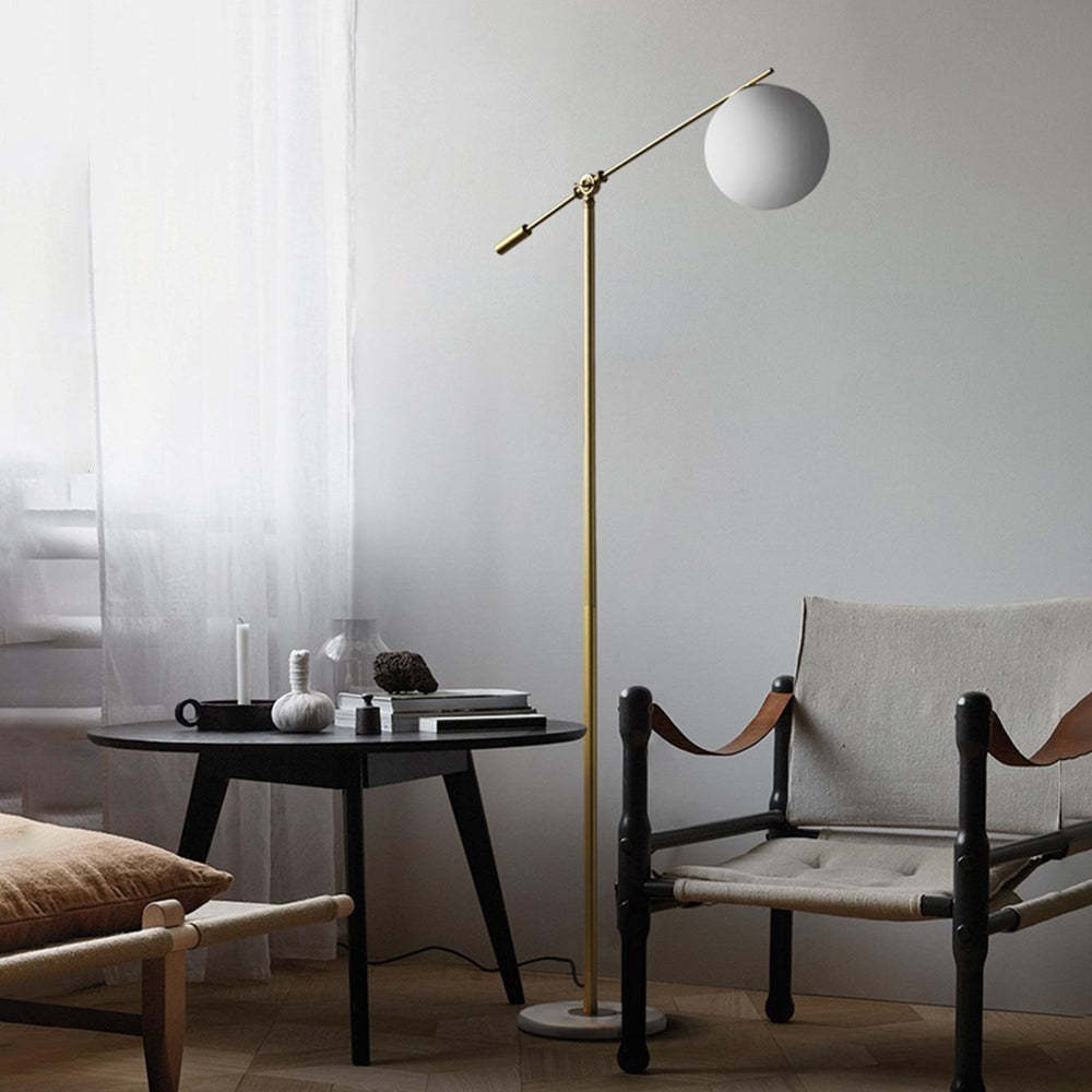 Valentina Moderne Bolvormige Vloerlamp Goud Metaal/Glas Slaapkamer