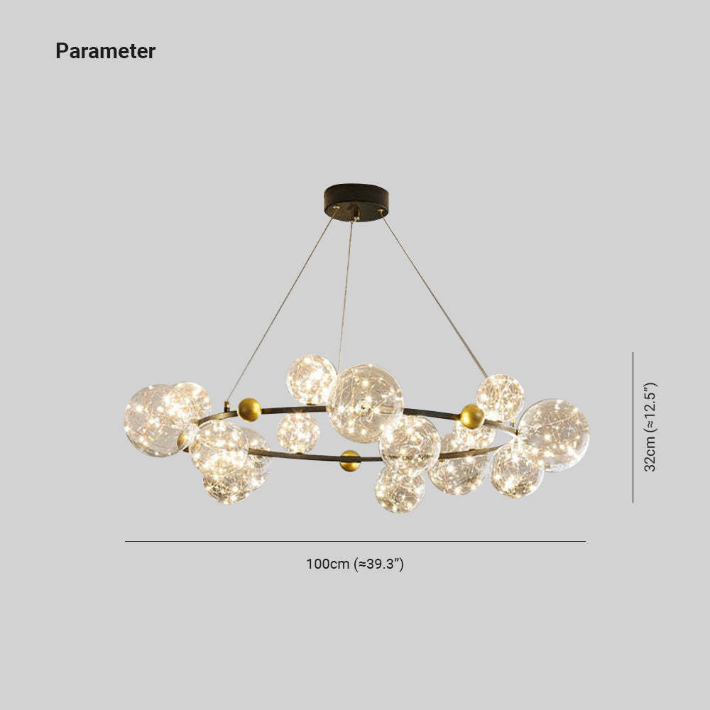 Valentina Modern Cirkel Round Metaal Glas Hanglampens Woonkamer Slaapkamer