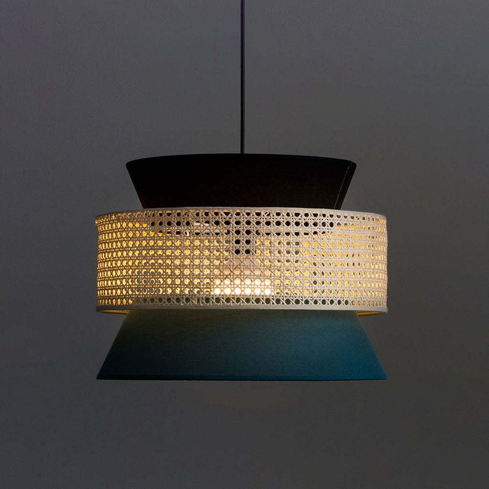 Ritta Ronde LED Hanglamp Metaal Rotan Stof Eetkamer Slaapkamer
