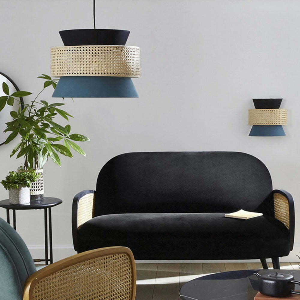 Ronde LED Hanglamp Metaal Rotan Stof Eetkamer Slaapkamer | Las Sola
