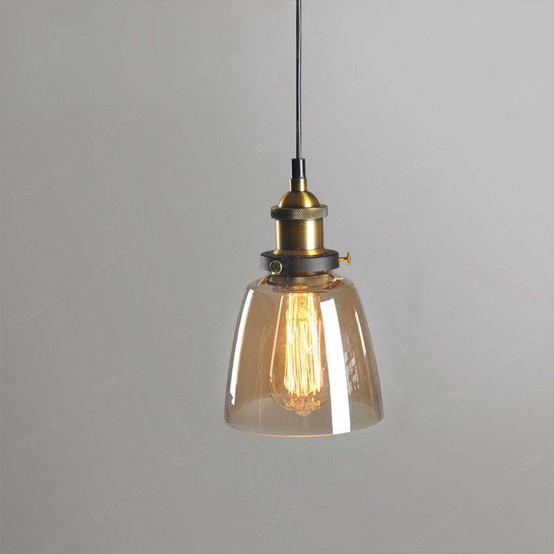 Levy Industriële Glazen Hanglamp Helder/Amber/Rookgrijs Woonkamer/Slaapkamer