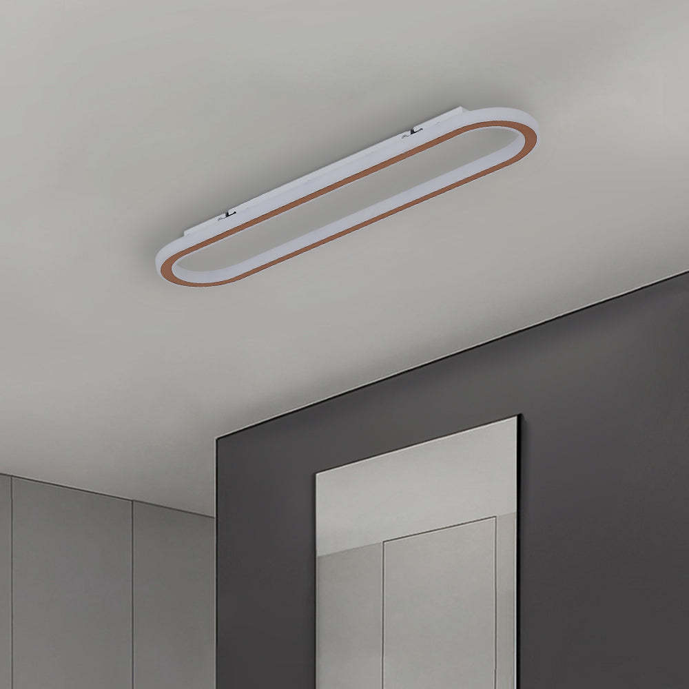 Quinn Minimalistisch Elliptische LED Plafondlamp Metaal/Acryl Zwart/Goud/Roségoud