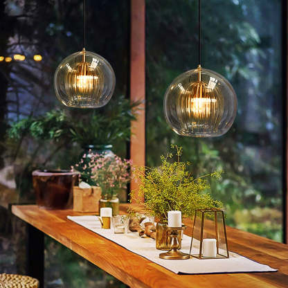 Hailie Modene Bol LED Hanglamp Metaal/Glas Helder/Amber Slaap/Eet/Woonkamer