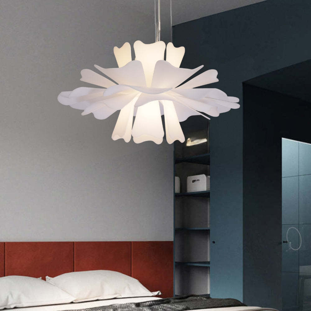 Bella Moderne Design Hanglamp Bloem Wit Metaal Woonkamer Slaapkamer
