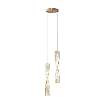 Marilyn Moderne Spiraalvormige Strook Hanglamp  Metalen/Kristal Zwart/Goud Woon/Slaap/Eetkamer