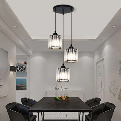 Herbert Moderne Cluster Cilinder Hanglampen Zwart Goud Glas Eetkamer