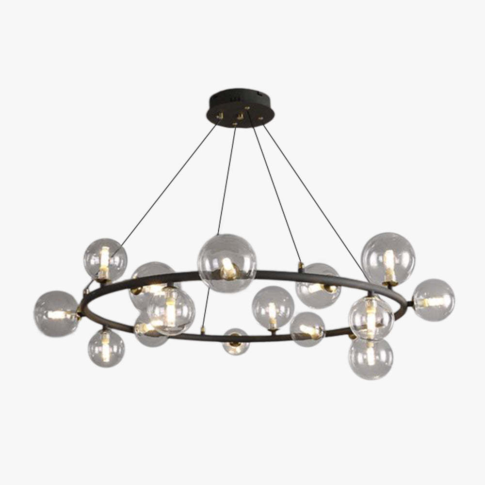 Valentina Moderne Design LED Glazen Bol Ring Kroonluchter Goud/Zwart Woonkamer/Slaapkamer