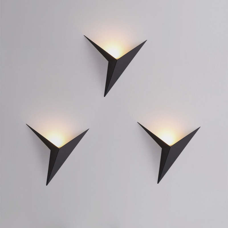 Orr Modern Minimalistisch Driehoek LED Wandlampen Zwart Wit Binnen
