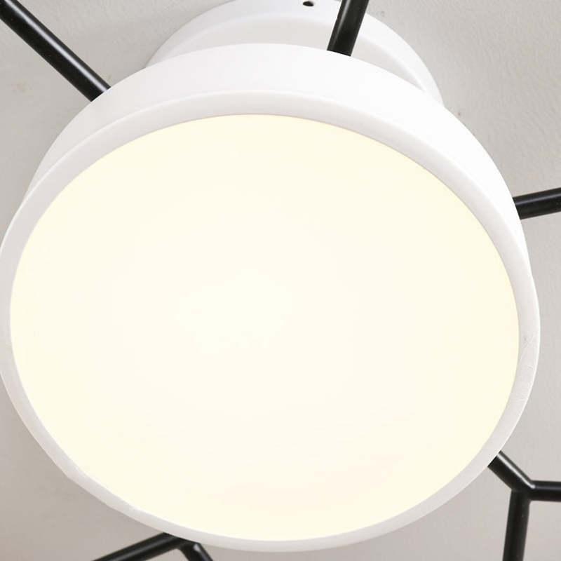 Sienna Ronde Moderne LED Plafondlampen Wit Grijs Groen Hout Metaal