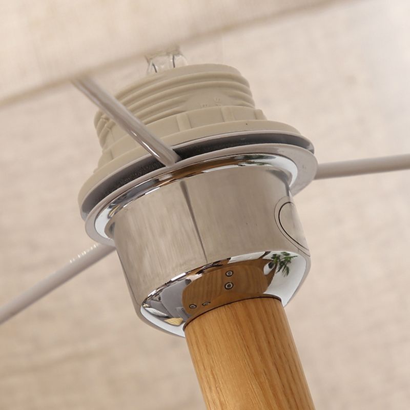 Ozawa Vintage Design Vloerlamp Triangle Hout/Stof Walnoot Beige Woonkamer