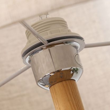 Ozawa Vintage Design Vloerlamp Triangle Hout/Stof Walnoot Beige Woonkamer