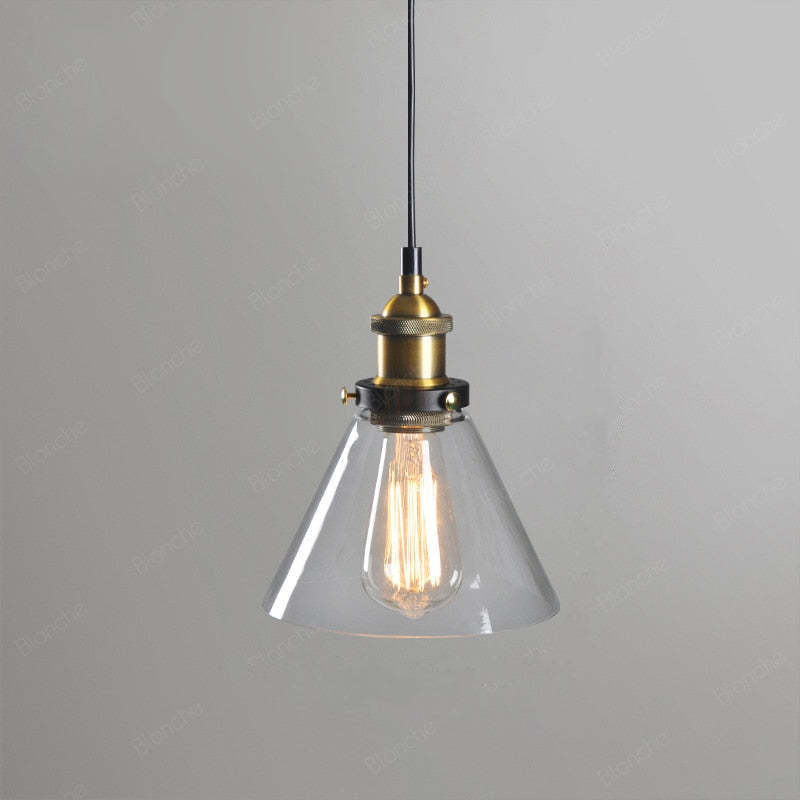 Levy Industriële Glazen Hanglamp Helder/Amber/Rookgrijs Woonkamer/Slaapkamer