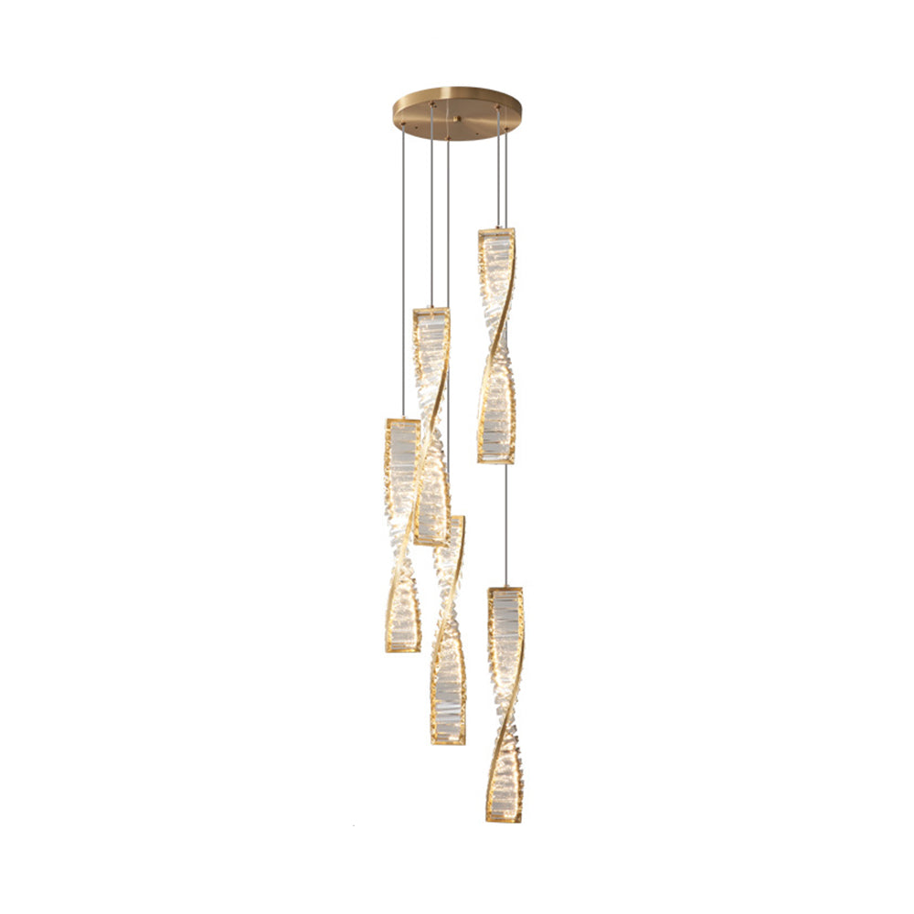 Marilyn Moderne Spiraalvormige Strook Hanglamp  Metalen/Kristal Zwart/Goud Woon/Slaap/Eetkamer