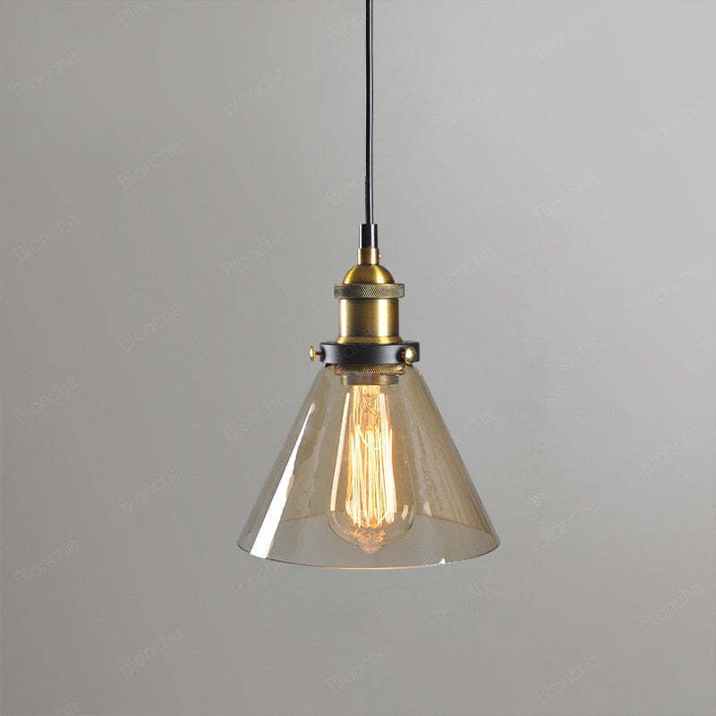Levy Industriële Glazen Hanglamp Helder/Amber/Rookgrijs Woonkamer/Slaapkamer
