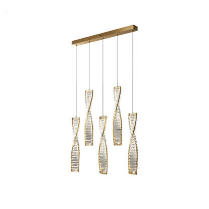 Marilyn Moderne Spiraalvormige Strook Hanglamp  Metalen/Kristal Zwart/Goud Woon/Slaap/Eetkamer