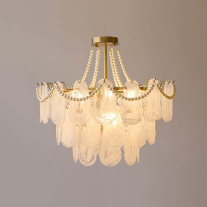 Kirsten Moderne Hanglamp Elegante Parel/Glas/Metaal Kroonluchter Wit Woon/Slaap/Eetkamer