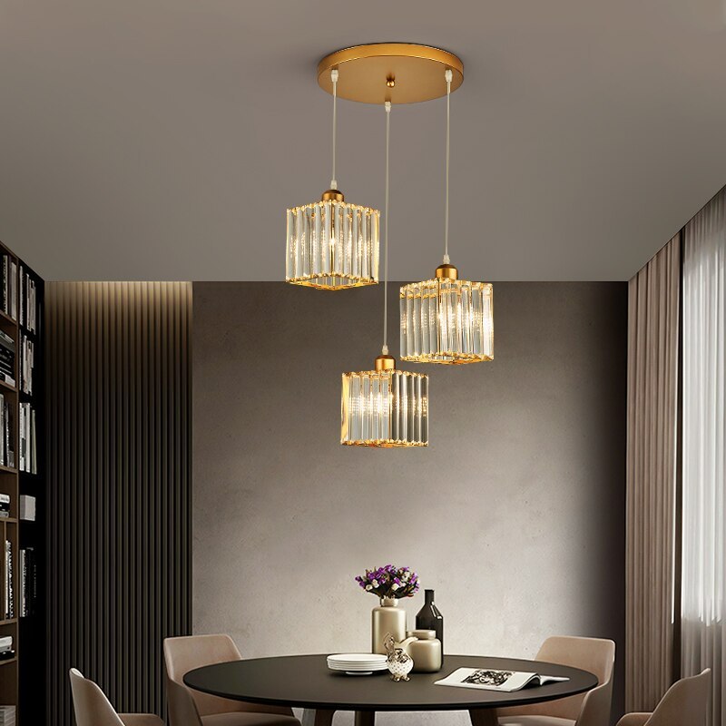 Herbert Moderne Cluster Cilinder Hanglampen Zwart Goud Glas Eetkamer