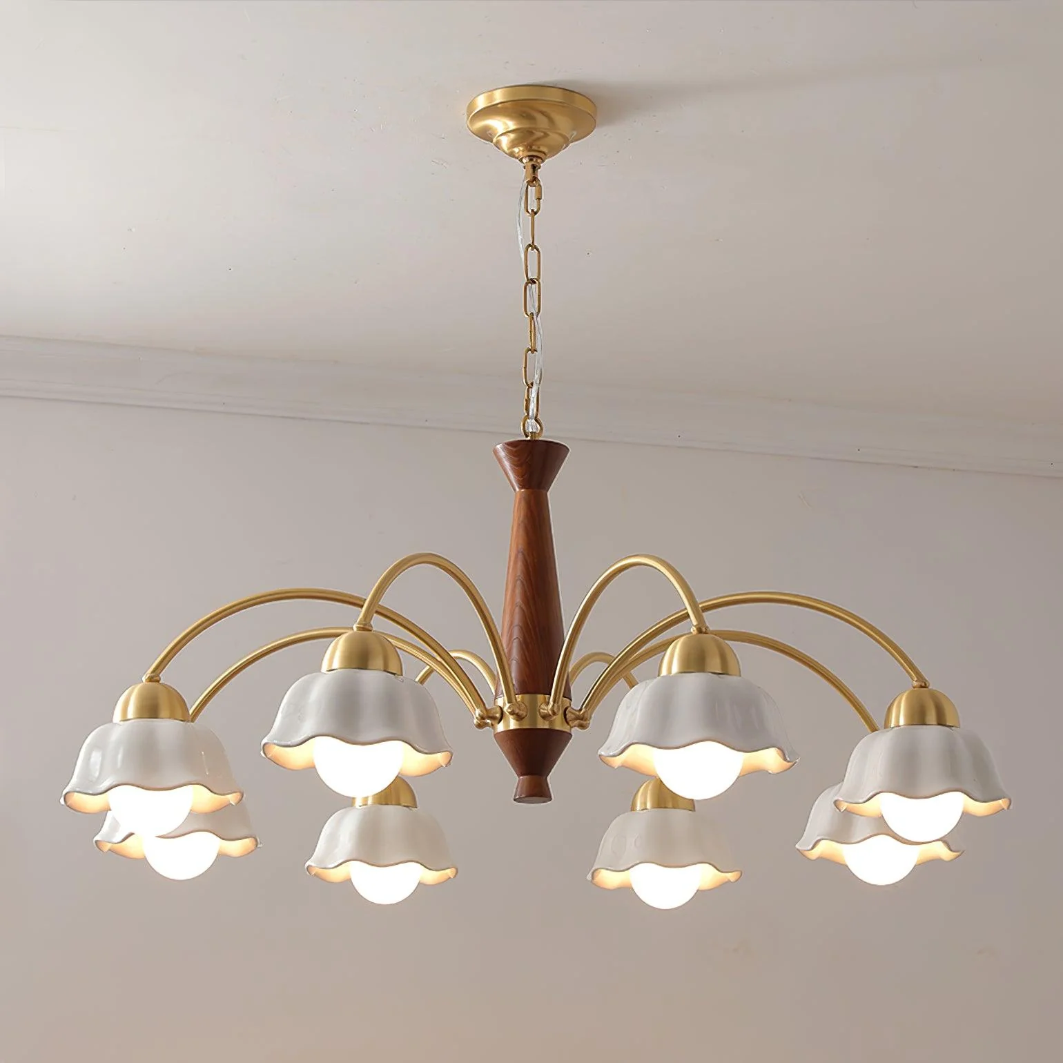 Valentina Vintage Brass Glass Chandelier Shades Living Dining Room