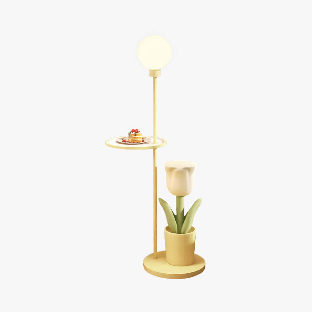 Lily Ronde LED Vloerlamp Geel Metaal Studeerkamer Slaapkamer