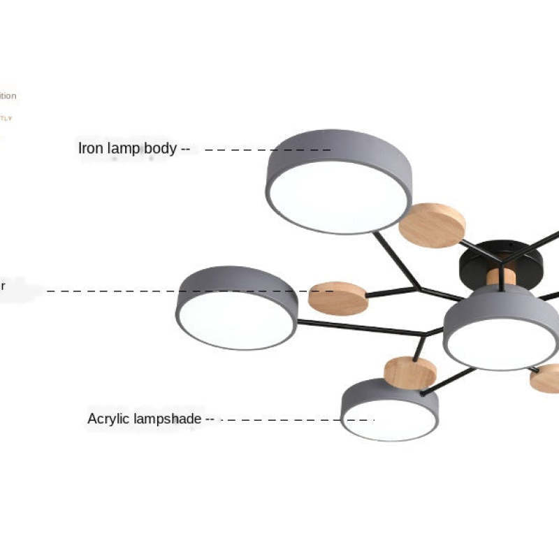 Sienna Ronde Moderne LED Plafondlampen Wit Grijs Groen Hout Metaal