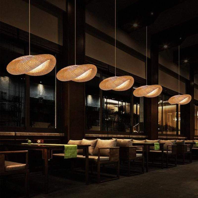 Muto Design LED Hanglamp Bollen Bamboe Slaapkamer/Woonkamer/Eetkamer