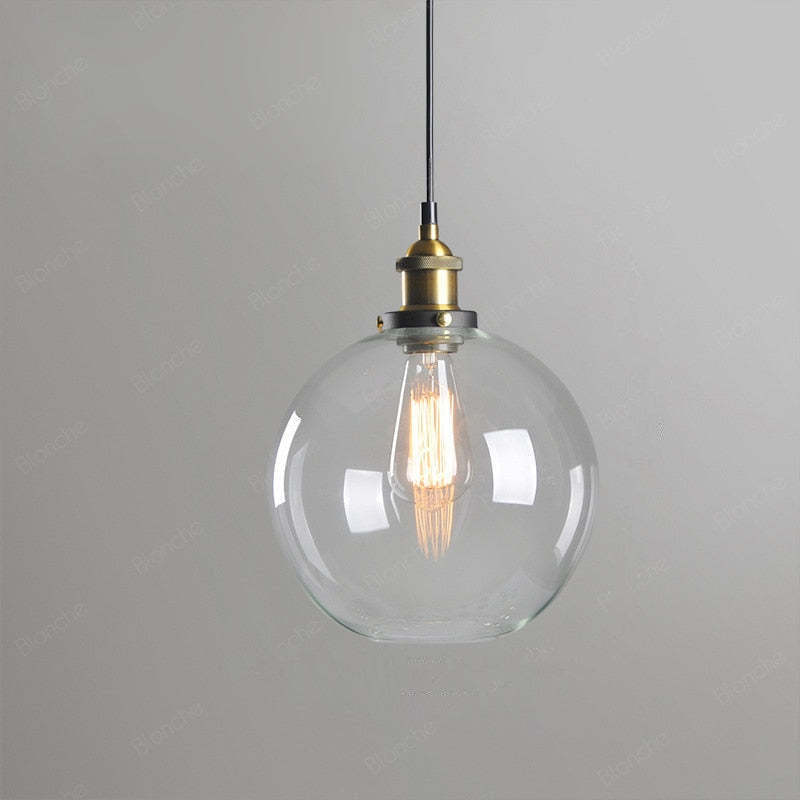 Levy Industriële Glazen Hanglamp Helder/Amber/Rookgrijs Woonkamer/Slaapkamer