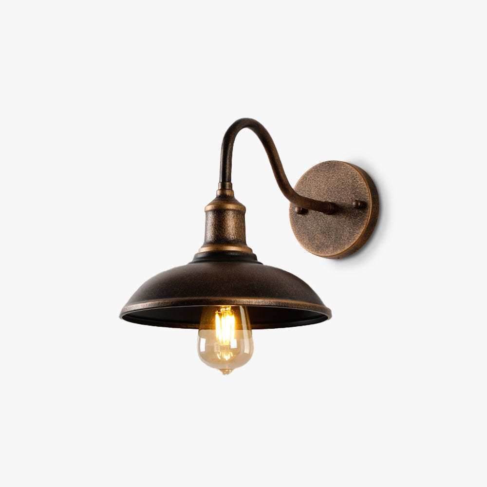 Alessio Rustieke Komvormige mMetalen Wandlamp, Antiek Messing