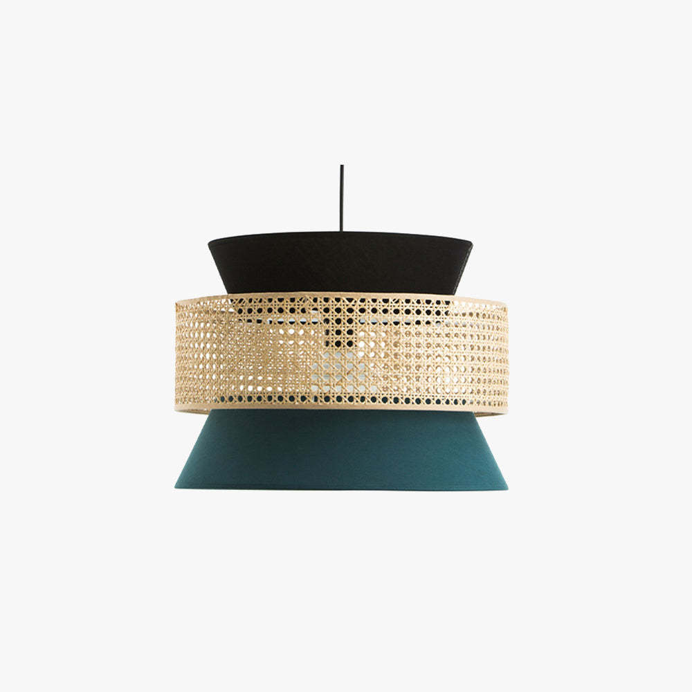 Ritta Ronde LED Hanglamp Metaal Rotan Stof Eetkamer Slaapkamer