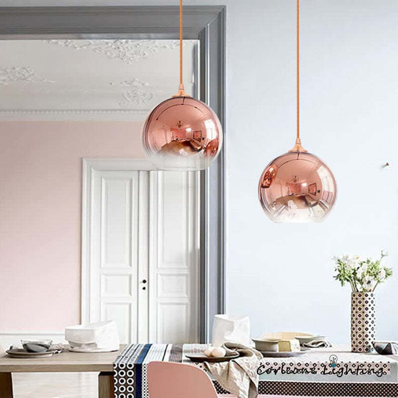 Levy Modern Sferisch Hanglampen Goud Zilver Glass Woonkamer