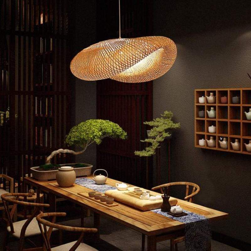 Muto Design LED Hanglamp Bollen Bamboe Slaapkamer/Woonkamer/Eetkamer