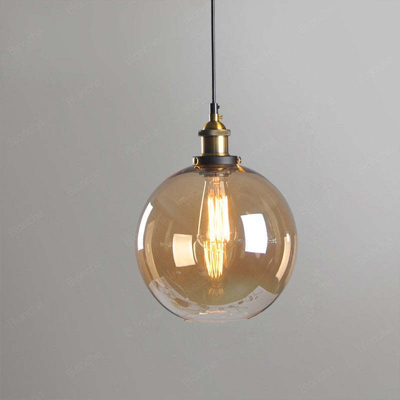 Levy Industriële Glazen Hanglamp Helder/Amber/Rookgrijs Woonkamer/Slaapkamer