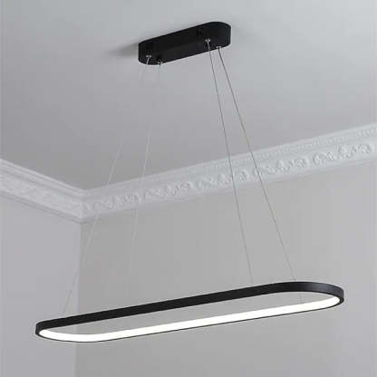 Edge Moderne Oval  LED Hanglamp Zwart/Wit/Goud  Metaal/Silicone Woon/Eetkamer