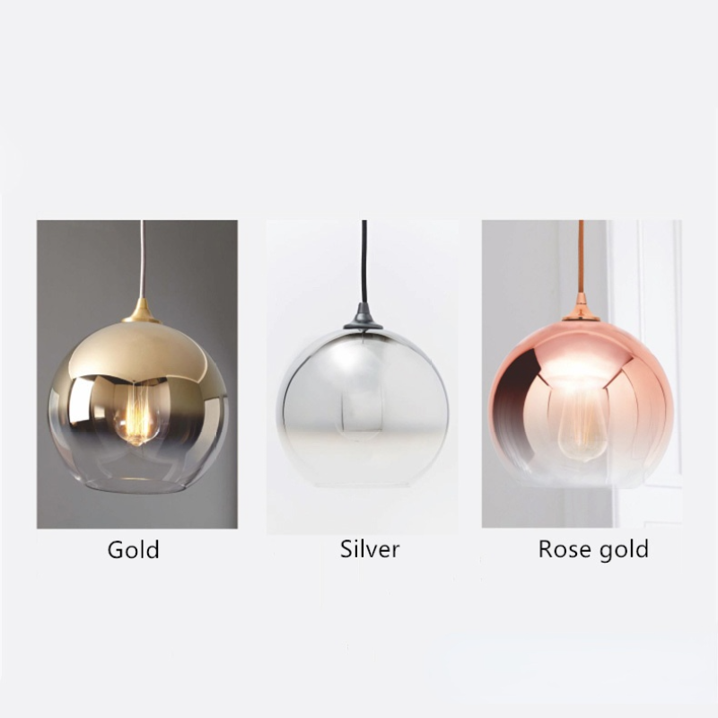 Levy Modern Sferisch Hanglampen Goud Zilver Glass Woonkamer