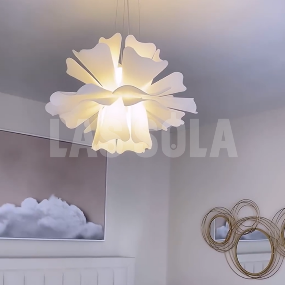 Bella Moderne Design Hanglamp Bloem Wit Metaal Woonkamer Slaapkamer
