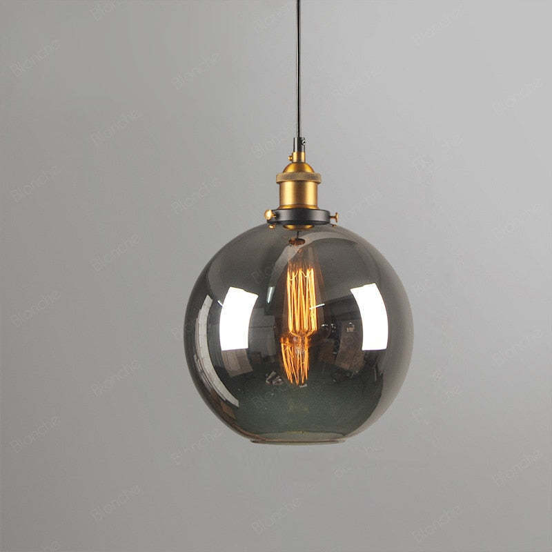 Levy Industriële Glazen Hanglamp Helder/Amber/Rookgrijs Woonkamer/Slaapkamer