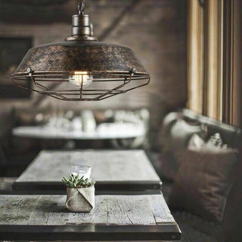 Alessio Rustieke Industriële Hanglamp Voor Zwart En Roest