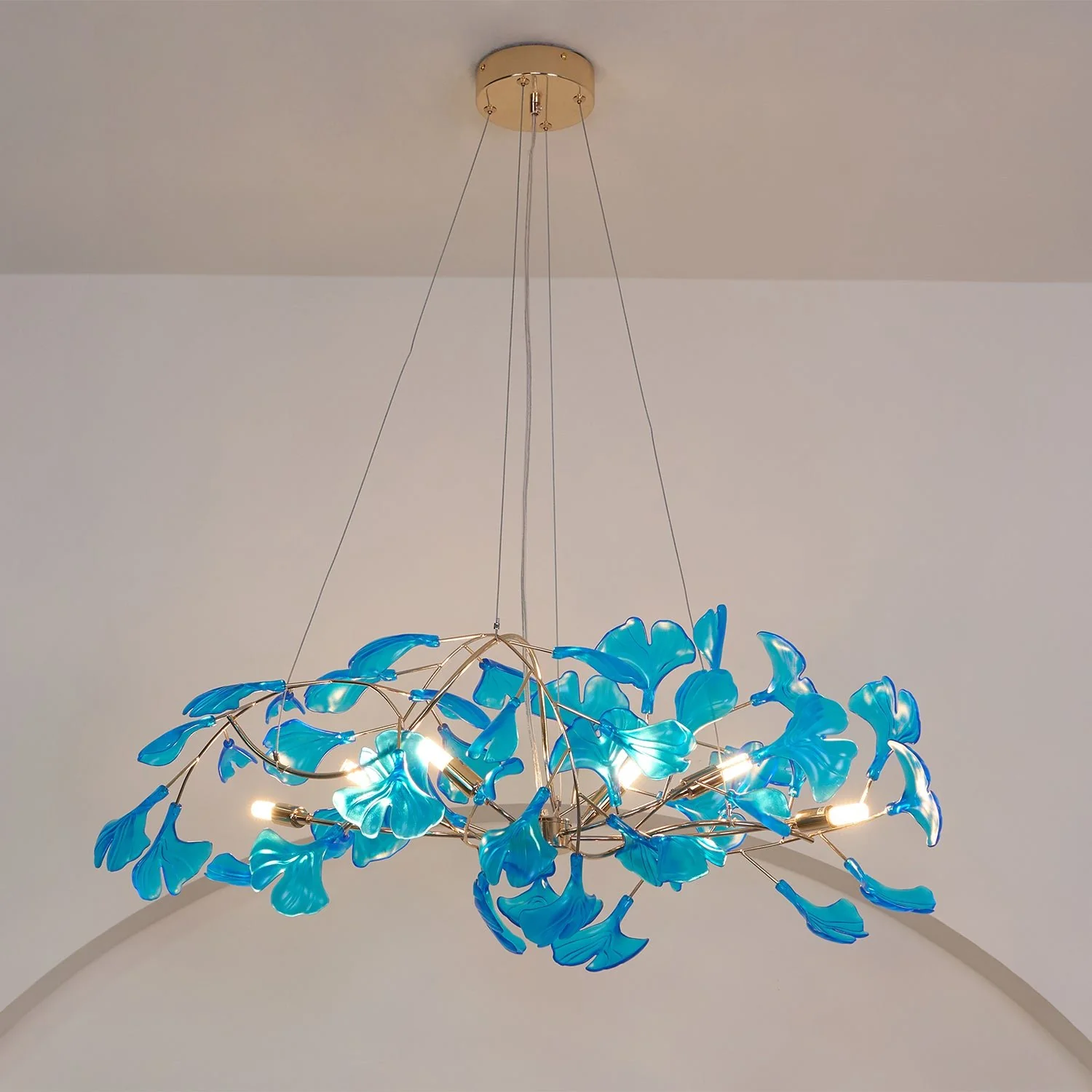 Olivia Vintage Leaf Acrylic Chandelier Living Dining Room Bedroom