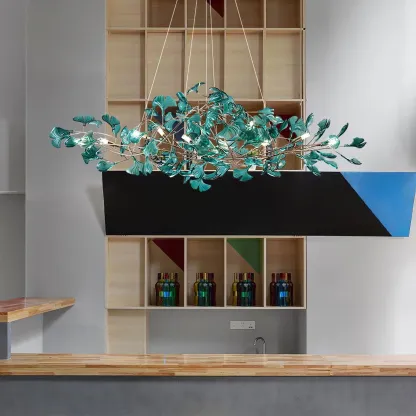Olivia Vintage Leaf Acrylic Chandelier Living Dining Room Bedroom