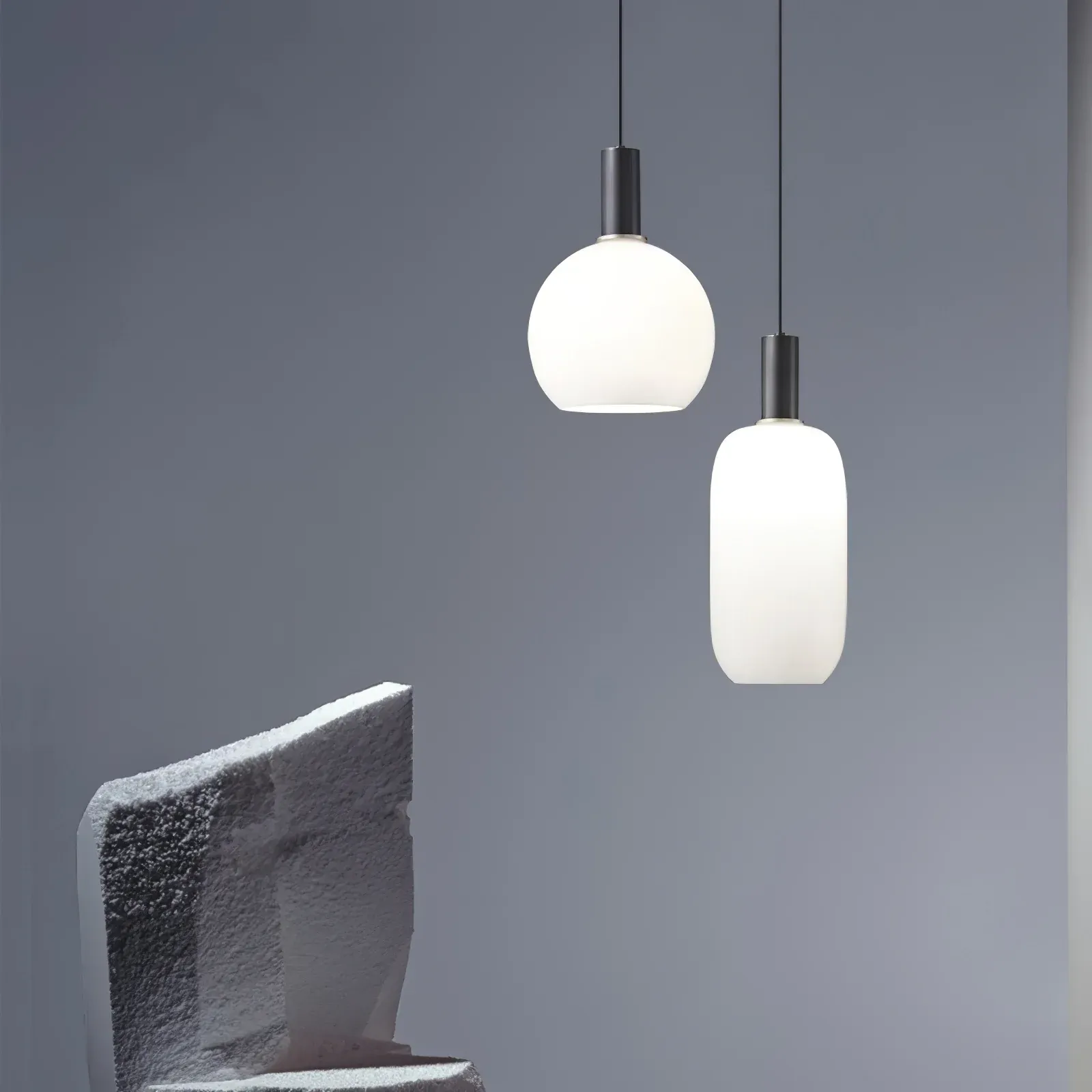 Hailie Minimalism Brass Glass Pendant Light Bedroom  Dining Room