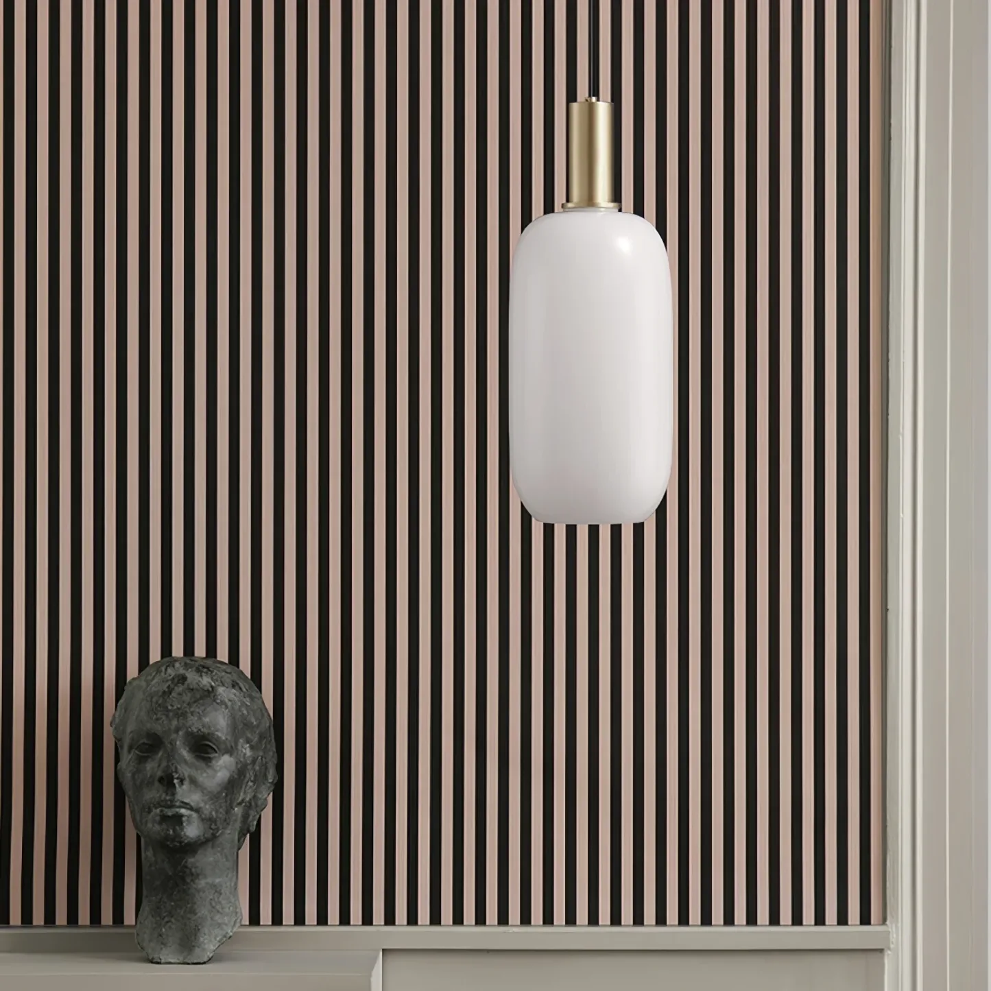Hailie Minimalism Brass Glass Pendant Light Bedroom  Dining Room