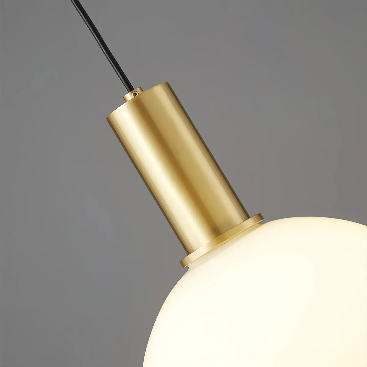 Hailie Minimalism Brass Glass Pendant Light Bedroom  Dining Room