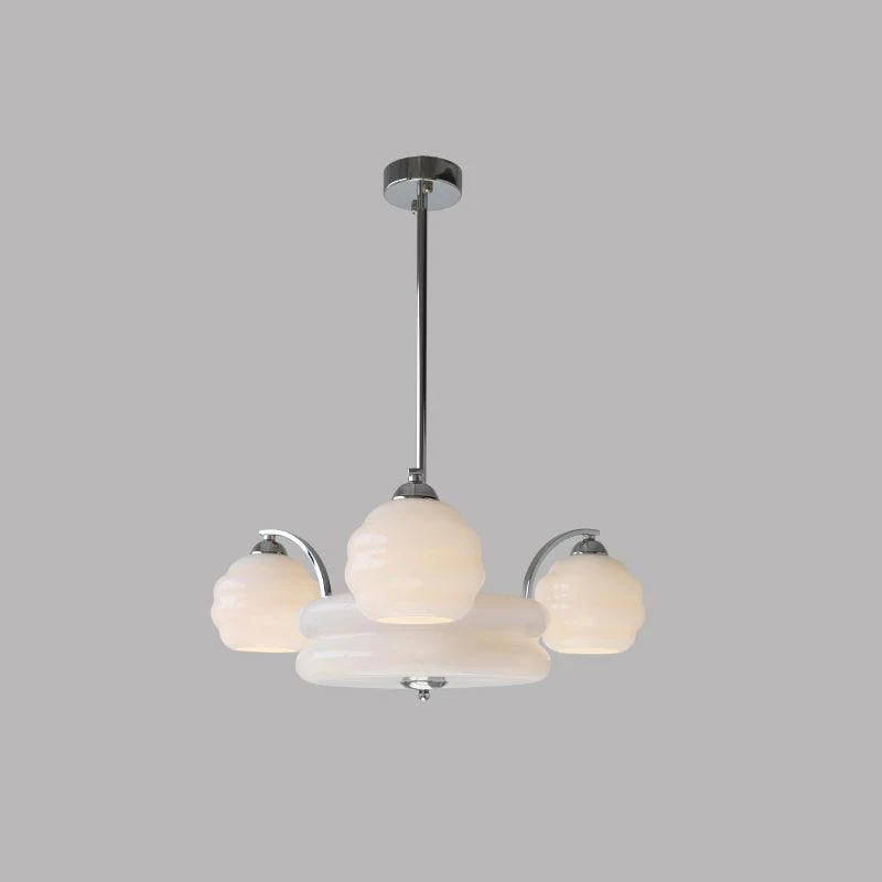 Valentina Vintage Classical Brass Glass Chandelier Living Dining Room