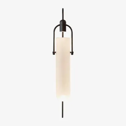 Alessio Minimalism Black Copper Plating Metal Glass Wall Lamp Bedroom Living Room