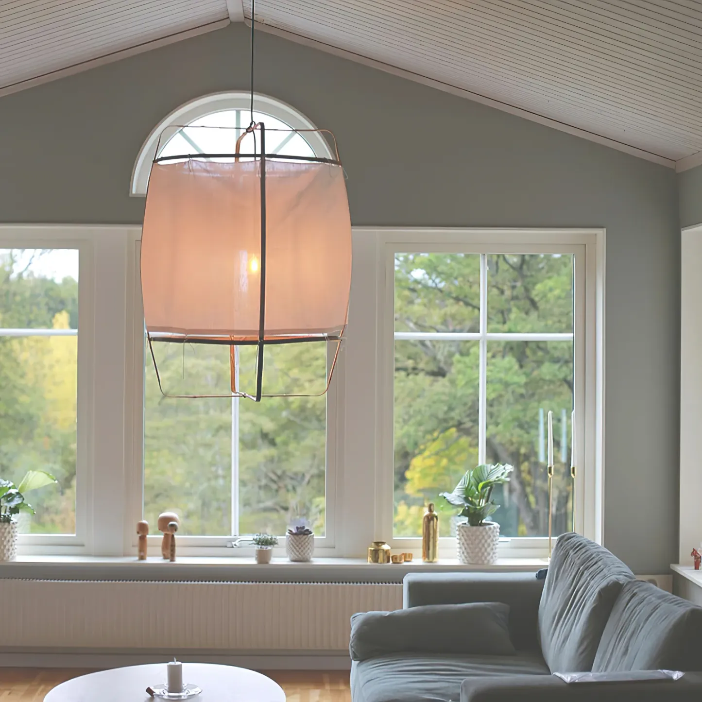 Ozawa Modern Cottage Fabric Pendant Light Shades Living Dining Room Bedroom