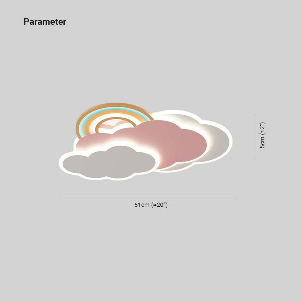 Minori Design Wolk/Regenboog LED Plafondlamp Metaal/Acryl Wit/Roze Slaap/Kinderkamer